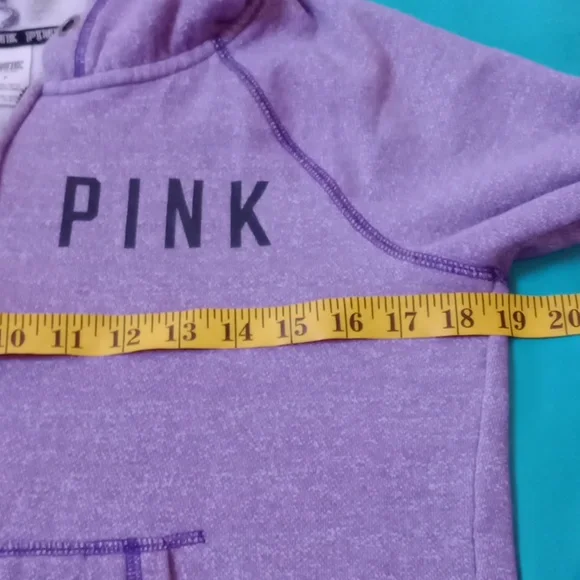 PINK VICTORIA SECRET PURPLE JACKET WITH HOOD, SIZE SMALL - Picture 7 of 9